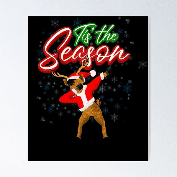 Poster Rudolph mit der roten Nase Rentier mit Hut und