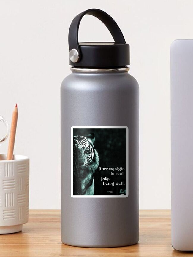 Thumbnail 1 of 3, Sticker, Fibromyalgia is Real Tiger designed and sold by FABulous-living.