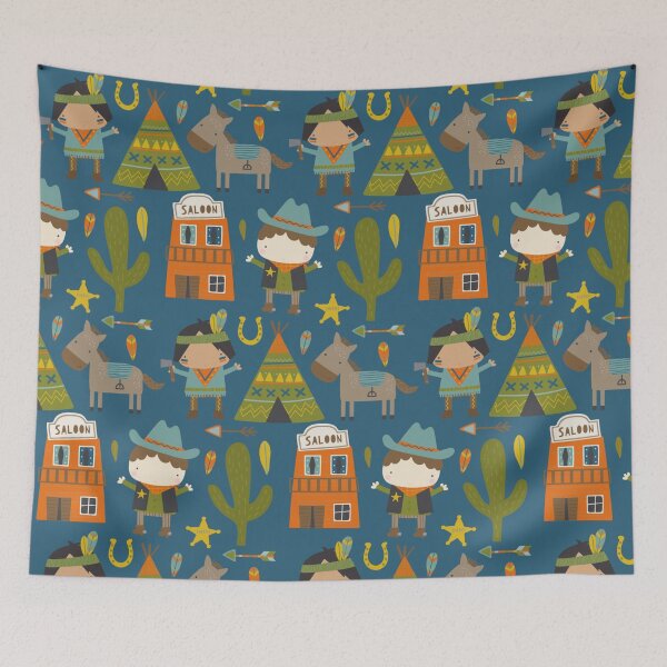 Item preview, Cute Cowboy And American Indian Design designed and sold by handsoftime2020.