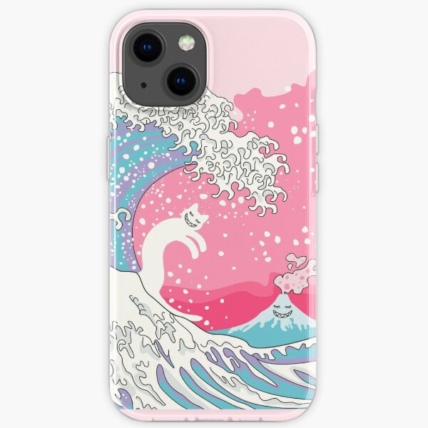 Psychodelic Bubblegum Kunagawa Surfer Cat iPhone Soft Case