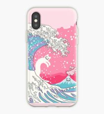 Psychodelic Bubblegum Kunagawa Surfer Cat iPhone Case
