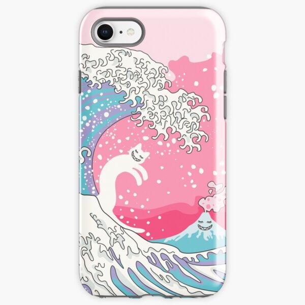 Psychodelic Bubblegum Kunagawa Surfer Cat iPhone Tough Case