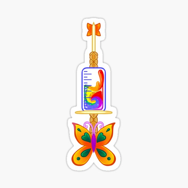 “Pride Butterfly Syringe” Sticker for Sale by PZ-Productions | Redbubble