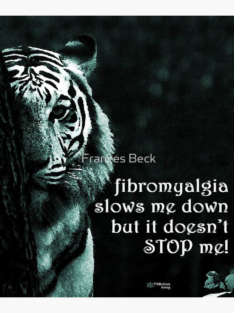 Thumbnail 3 of 3, Sticker, Fibromyalgia Doesn't Stop Me Tiger designed and sold by FABulous-living.