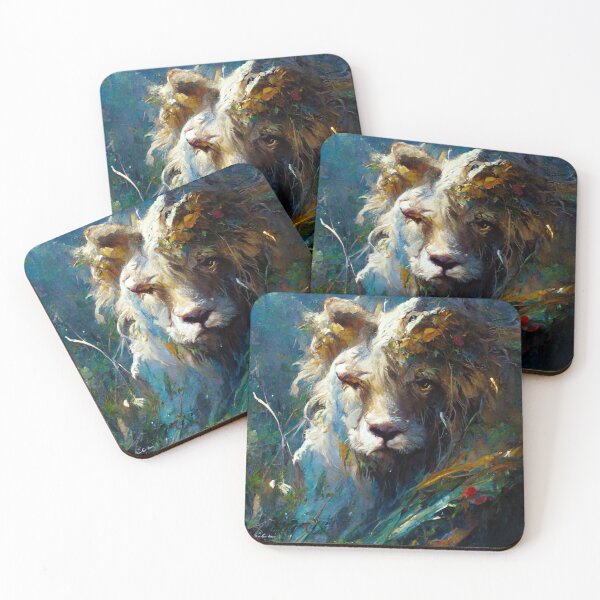 Item preview, Majestic lion infront of watefalls designed and sold by AmazinfArt.