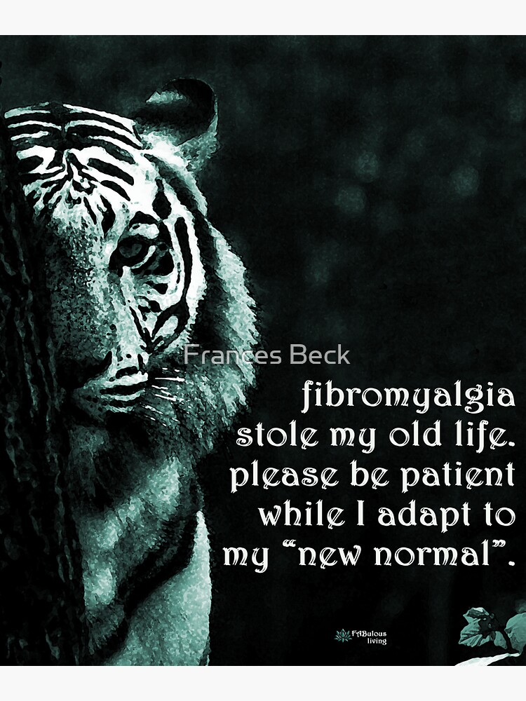 Thumbnail 3 of 3, Sticker, Fibromyalgia Stole My Old Life Tiger designed and sold by FABulous-living.