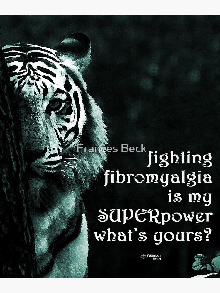 Thumbnail 3 of 3, Sticker, Fighting Fibromyalgia is my Superpower Tiger designed and sold by FABulous-living.