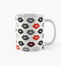 Red and Black Lips Pattern Mug