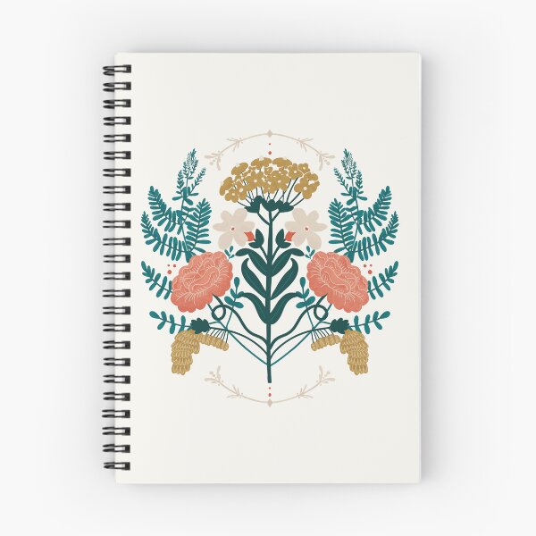 Item preview, Vintage ivory coral green gold forest berries fern floral designed and sold by Bridgett3602.