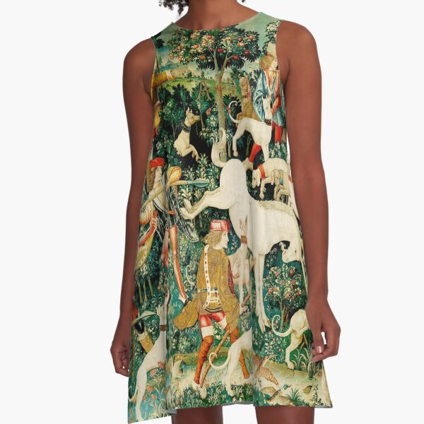 HD The Unicorn is Attacked (1495) A-Line Dress