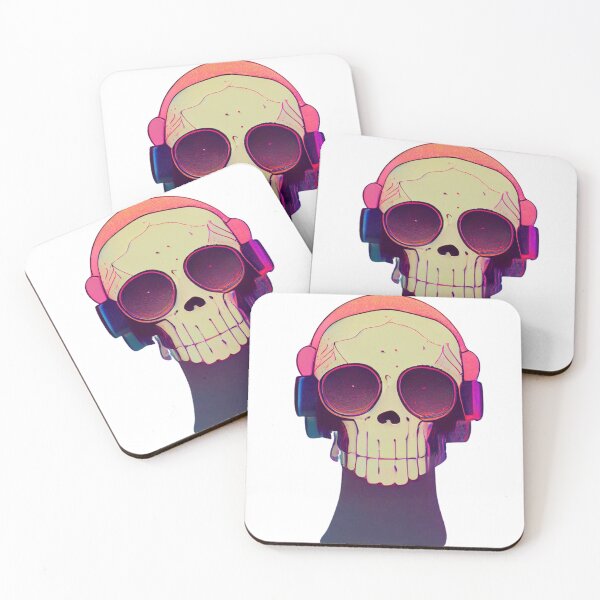 Item preview, Skull With Headphones-Music Skull -Skull Wearing Headphones designed and sold by hassendz.