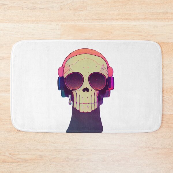 Item preview, Skull With Headphones-Music Skull -Skull Wearing Headphones designed and sold by hassendz.