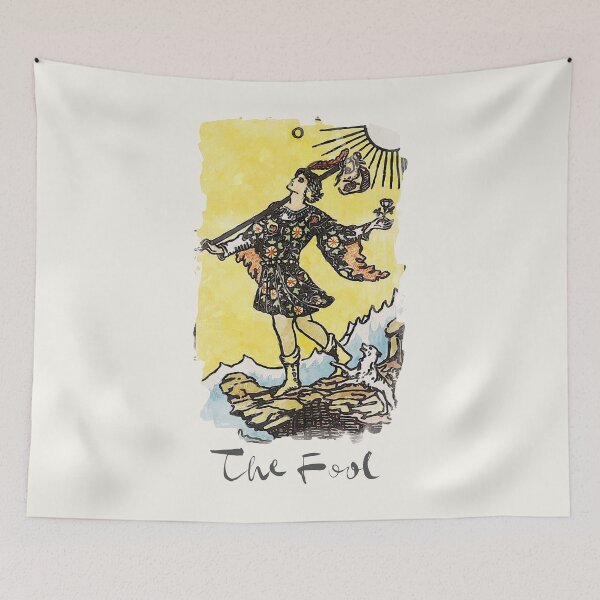 Item preview, The Fool Major Arcana RWS Tarot Card Painting designed and sold by ApolloTarot.