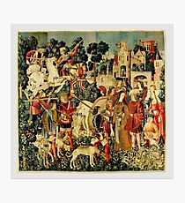 HD Das Einhorn wird getötet und ins Schloss gebracht (1495) Fotodruck