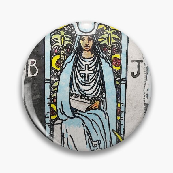Aperçu de l'œuvre La Grande Prêtresse Major Arcana RWS Tarot Card Painting créée et vendue par ApolloTarot.