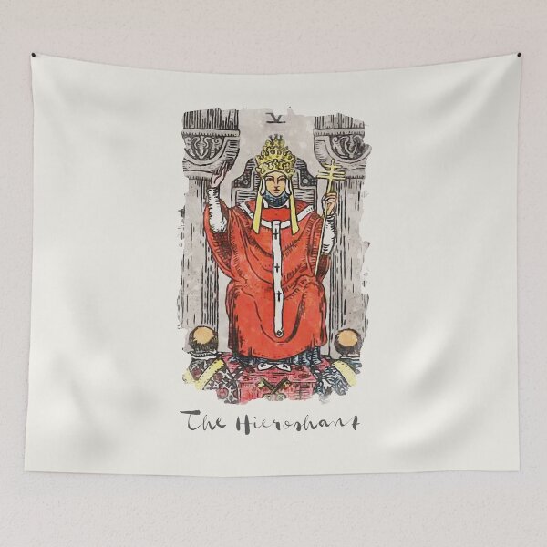 Item preview, The Hierophant Major Arcana RWS Tarot Card Painting designed and sold by ApolloTarot.