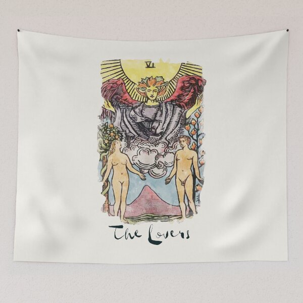 Item preview, The Lovers Major Arcana RWS Tarot Card Painting designed and sold by ApolloTarot.