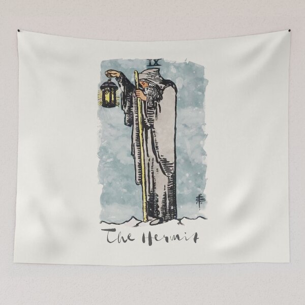 Item preview, The Hermit Major Arcana RWS Tarot Card Painting designed and sold by ApolloTarot.
