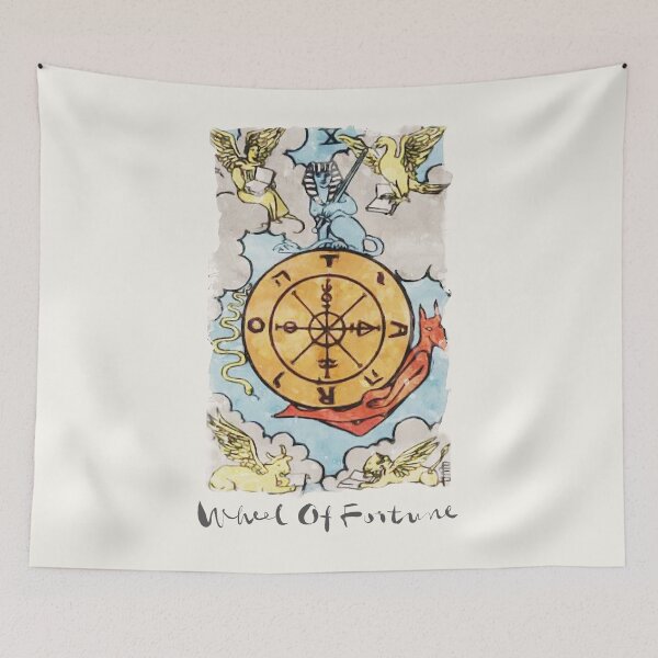 Item preview, Wheel Of Fortune Major Arcana RWS Tarot Card Painting designed and sold by ApolloTarot.