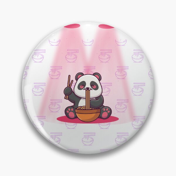 Item preview, Cute panda eating ramen noodles cartoon designed and sold by Haron20.