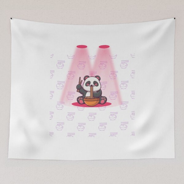 Item preview, Cute panda eating ramen noodles cartoon designed and sold by Haron20.