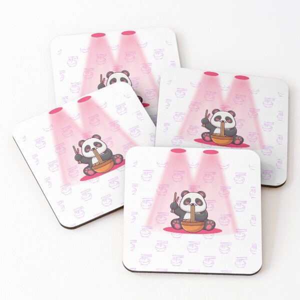 Item preview, Cute panda eating ramen noodles cartoon designed and sold by Haron20.