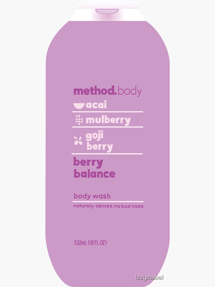 "Berry Balance Method Body Wash Sticker" Sticker for Sale by izzymabel