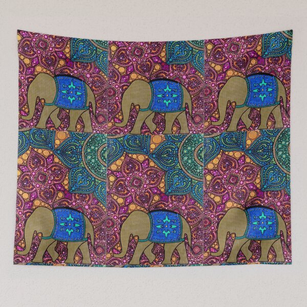 Item preview, Golden Elephant in Mehndi  designed and sold by DrKimsFineArt.