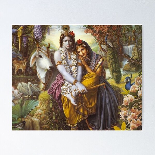 Shri Radha Rani- Radha Krishna, hotsell Original Acrylic Painting #3