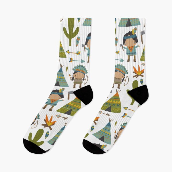 Item preview, Cute Native American Indian Design With Teepees And Cactus designed and sold by handsoftime2020.