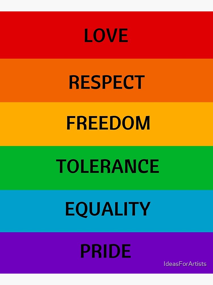 Pride Flag - Love Respect Freedom Equality Pride" Poster for Sale by IdeasForArtists | Redbubble