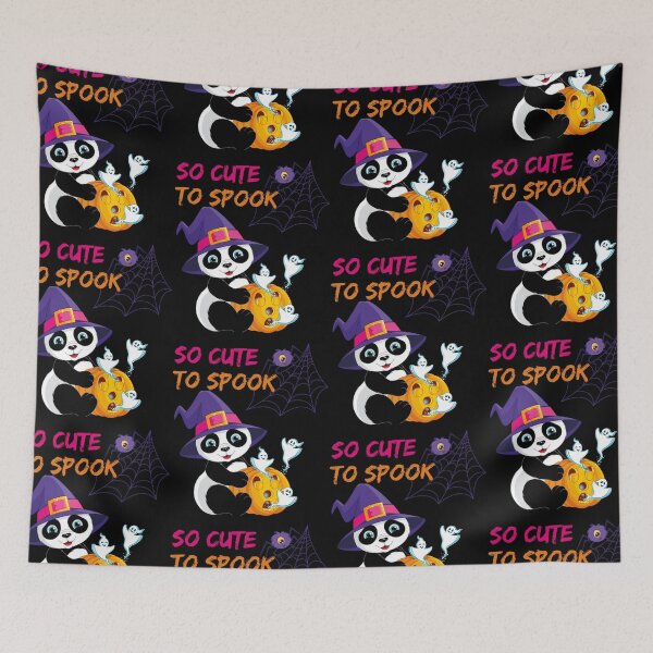 Item preview, So Cute to Spook Panda Witch on Black  designed and sold by LoloTrends.