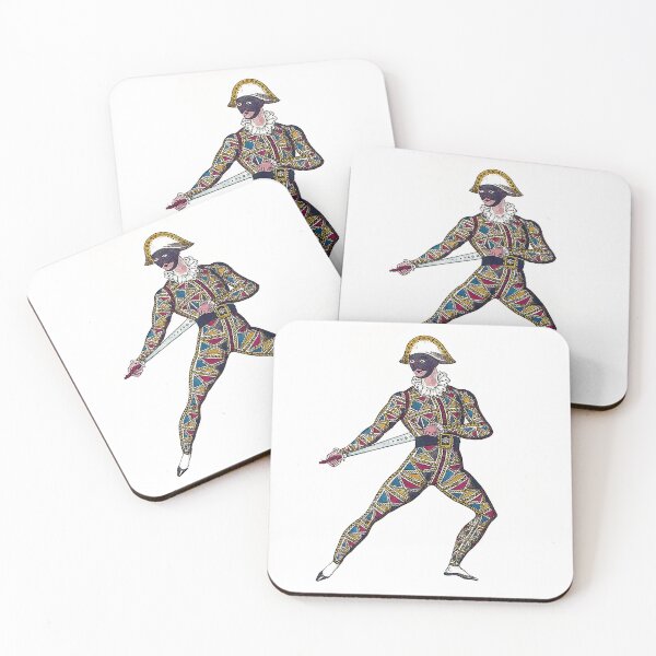 Item preview, Harlequin Arlecchino Arlequin Commedia dell'Arte Clown Character designed and sold by Talia Felix.