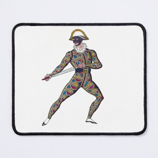 Item preview, Harlequin Arlecchino Arlequin Commedia dell'Arte Clown Character designed and sold by Talia Felix.