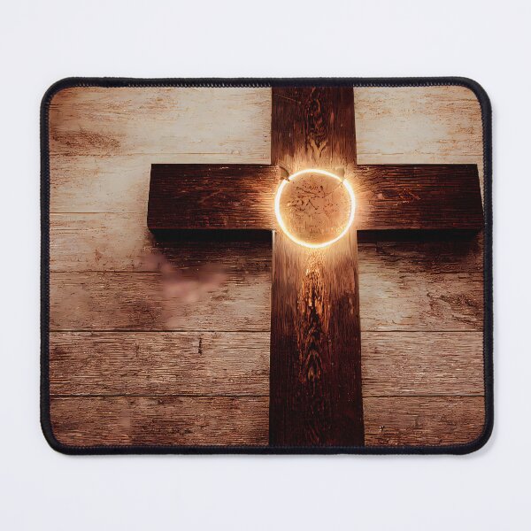 Item preview, Christian Cross with Glowing Circle of Faith Hope and Love INRI Prayer Jesus Son of God designed and sold by CGSGraphics.