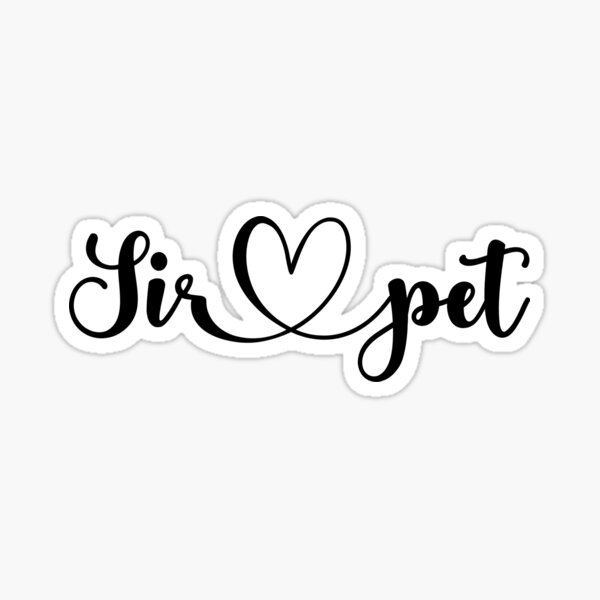 Sir & pet, black on white  Sticker