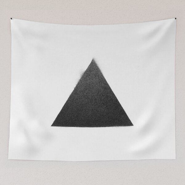 Item preview, triangle black Minimal Monochrome geometric lines structure black and white art design  designed and sold by PineLemon.