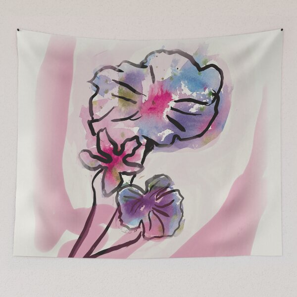 Item preview, Three Flowers on White and Pink designed and sold by designs-by-ann.