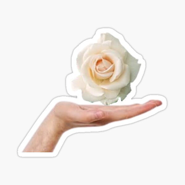 Healing Life Manipulation Hand Holding Flower Sticker For Sale By Rosa0506 Redbubble