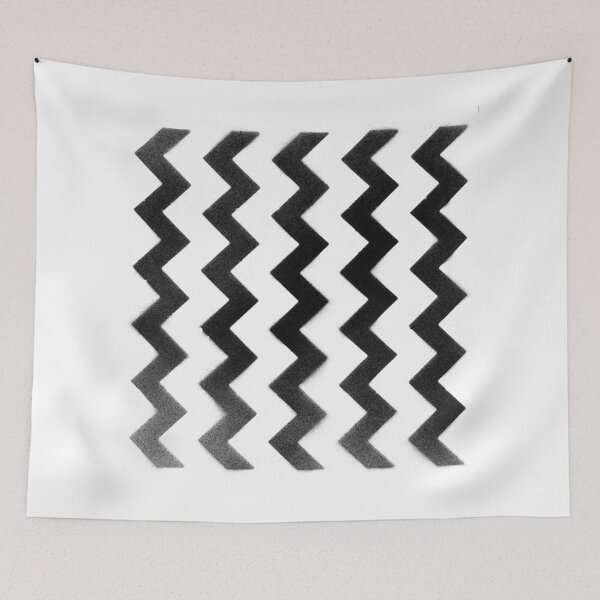 Item preview, blur zigzag Minimal, Monochrome, geometric, lines, structure, black, and, white, art, design , geometry, minimalist, gift, christmas designed and sold by PineLemon.