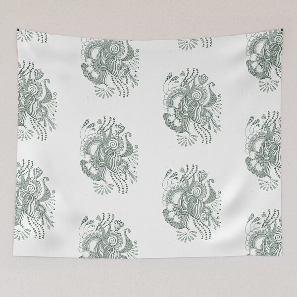 Item preview, Black and white unique simple floral mandala  designed and sold by Arteartz.