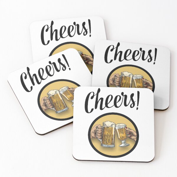 Item preview, Cheers!!!  2 hands meeting in a beer toast black - Drink it!!! designed and sold by OptLuv.