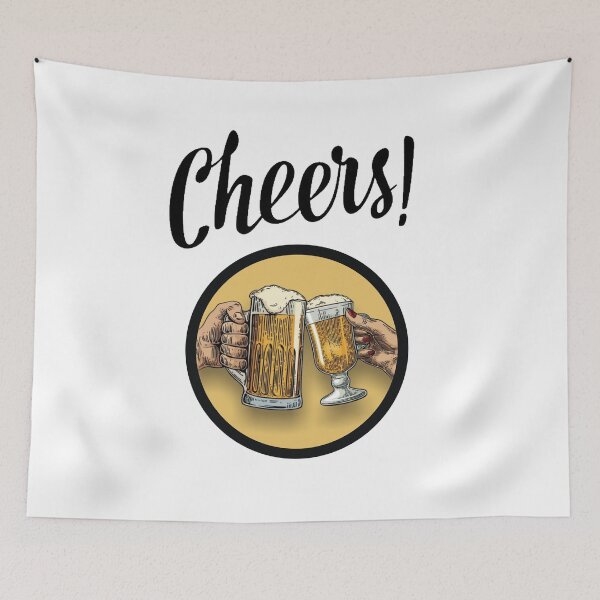 Item preview, Cheers!!!  2 hands meeting in a beer toast black - Drink it!!! designed and sold by OptLuv.