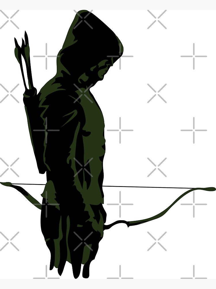 Thumbnail 3 of 3, Canvas Print, Green Archer with Arrow designed and sold by Johnston Creative.