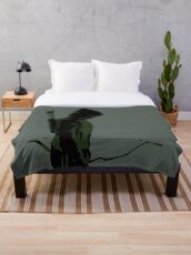 Green Archer with Arrow Throw Blanket