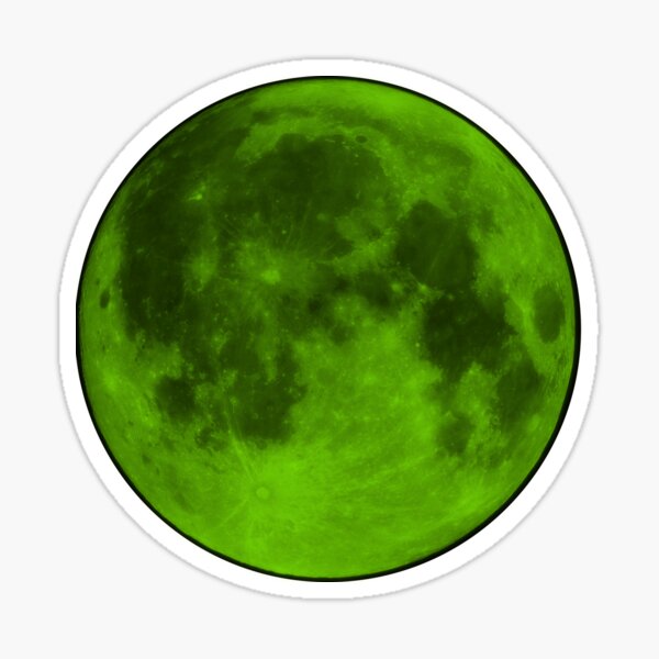 Neon Lime Moon Sticker