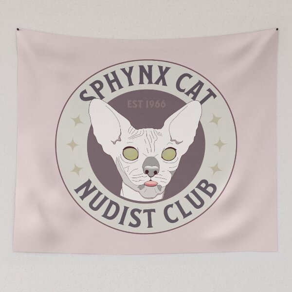 Item preview, Sphynx Cat Nudist Club Vintage Logo designed and sold by ViewerEqualsPhoton.