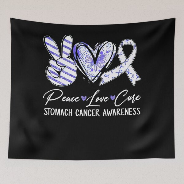 Item preview, Peace Love Cure Periwinkle Ribbon Stomach Cancer Awareness  designed and sold by RonZimmerman.