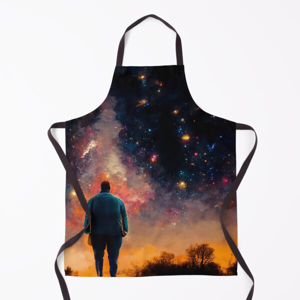 Item preview, a man gazing at stars and nebulas designed and sold by ElMafioso1000.