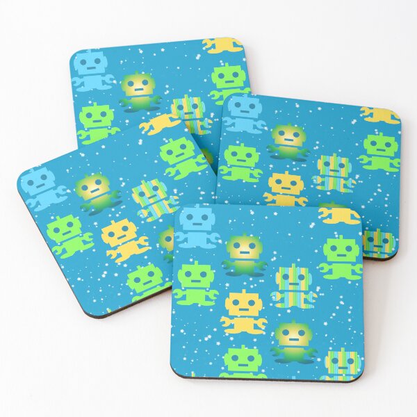 Item preview, Kids Robots Blue - Green - Yellow designed and sold by Pink Pineapple Works.